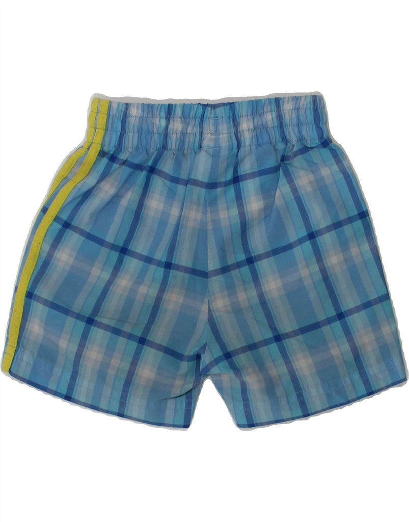 ADIDAS Baby Boys Sport Shorts 9-12 Months Blue Check Polyester | Vintage Adidas | Thrift | Second-Hand Adidas | Used Clothing | Messina Hembry 