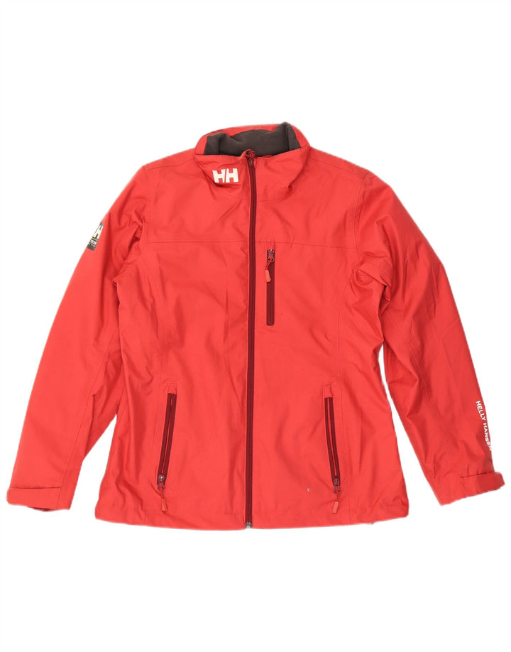 HELLY HANSEN Womens Graphic Windbreaker Jacket UK 14 Medium Red Polyester