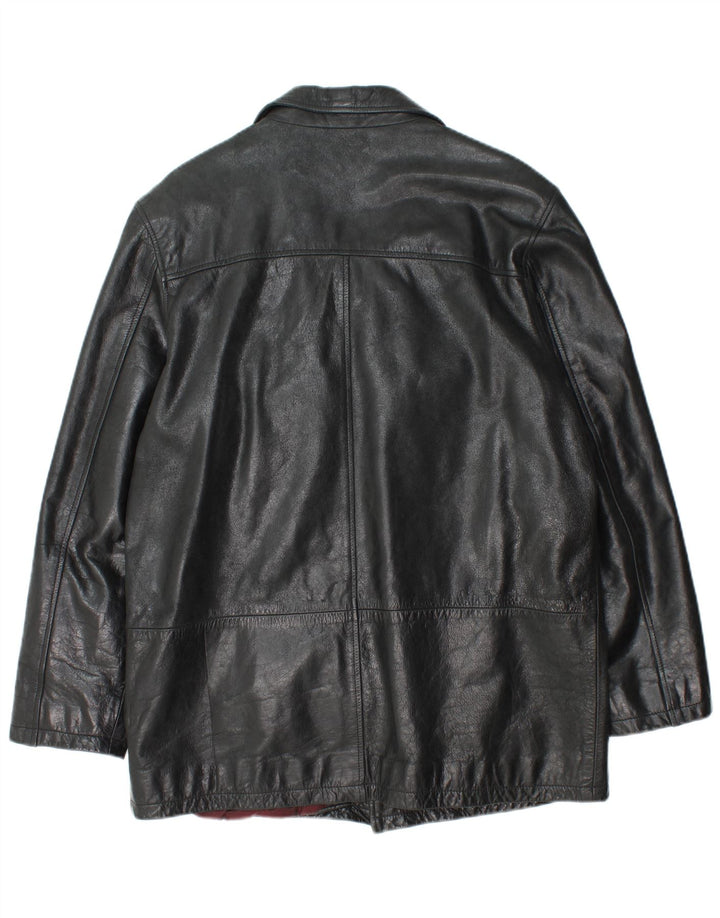 MONTANA Mens Leather Jacket UK 36 Small Black Leather