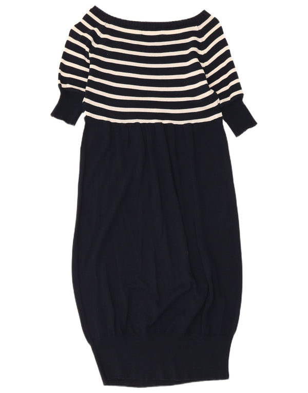 Ralph Lauren Womens Short Sleeves Jumper Dress UK 8 Small Navy Blue Striped