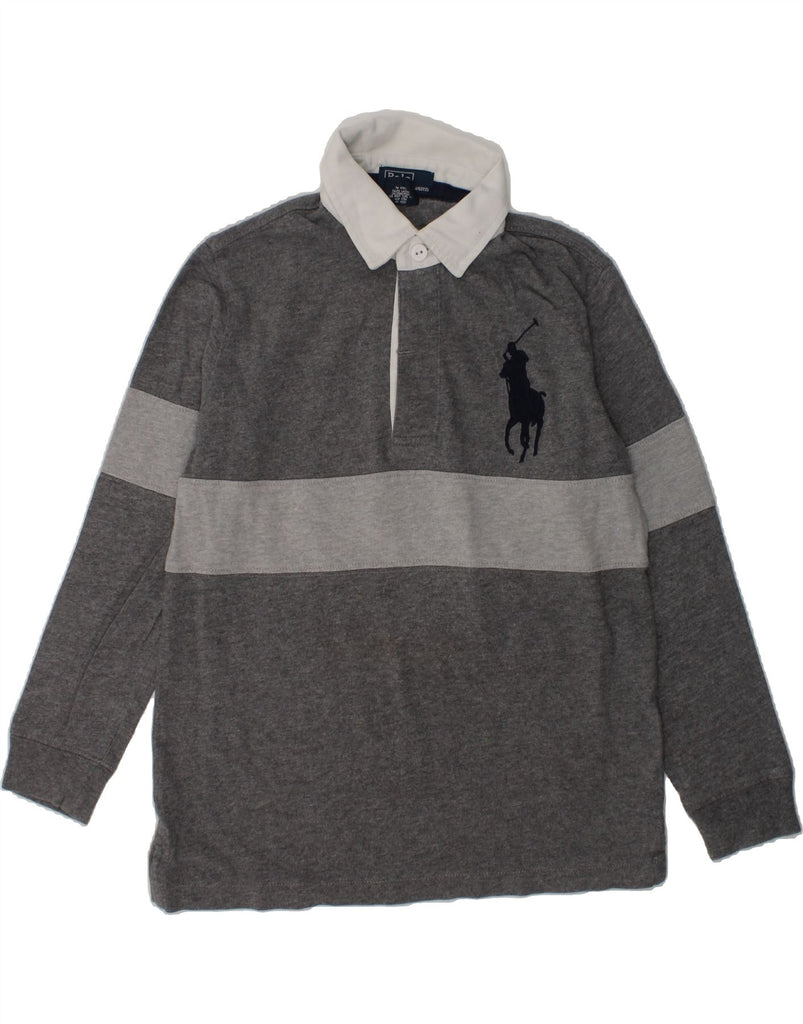 POLO RALPH LAUREN Boys Long Sleeve Rugby Polo Shirt 6-7 Years Grey | Vintage Polo Ralph Lauren | Thrift | Second-Hand Polo Ralph Lauren | Used Clothing | Messina Hembry 