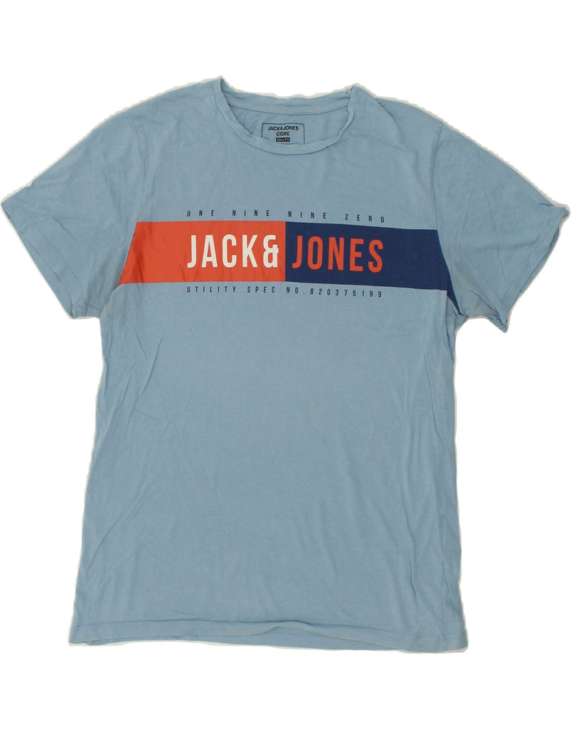 JACK & JONES Mens Slim Fit Graphic T-Shirt Top Large Blue Cotton | Vintage Jack & Jones | Thrift | Second-Hand Jack & Jones | Used Clothing | Messina Hembry 