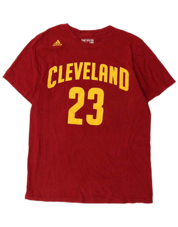 Adidas Mens Cleveland Graphic T-Shirt Top Medium Red Cotton