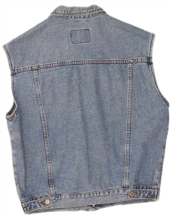 CASUCCI Mens Denim Gilet UK 42 XL Blue Cotton