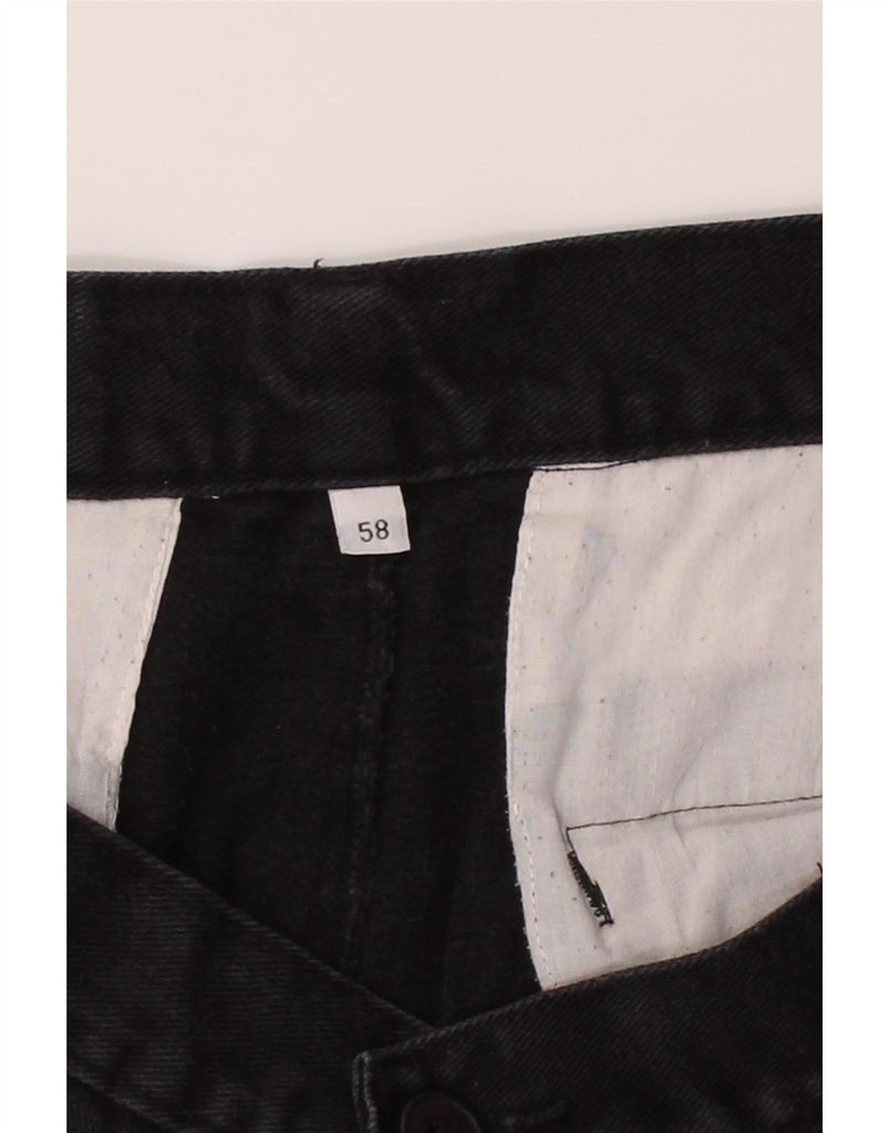 FLASH Mens Cargo Straight Jeans IT 58 4XL W37 L32 Black Cotton Vintage Flash and Second-Hand Flash from Messina Hembry 