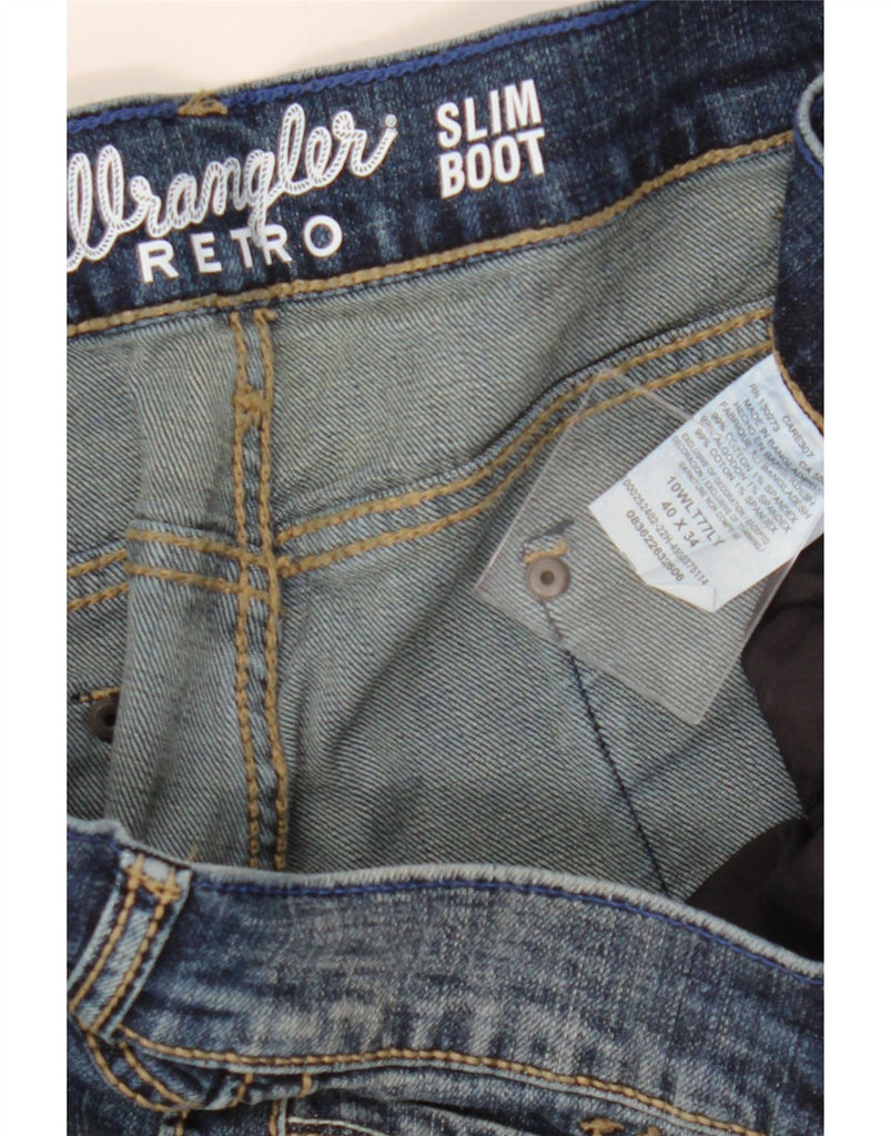 WRANGLER Mens Retro Slim Bootcut Jeans W40 L34 Blue Cotton Vintage Wrangler and Second-Hand Wrangler from Messina Hembry 