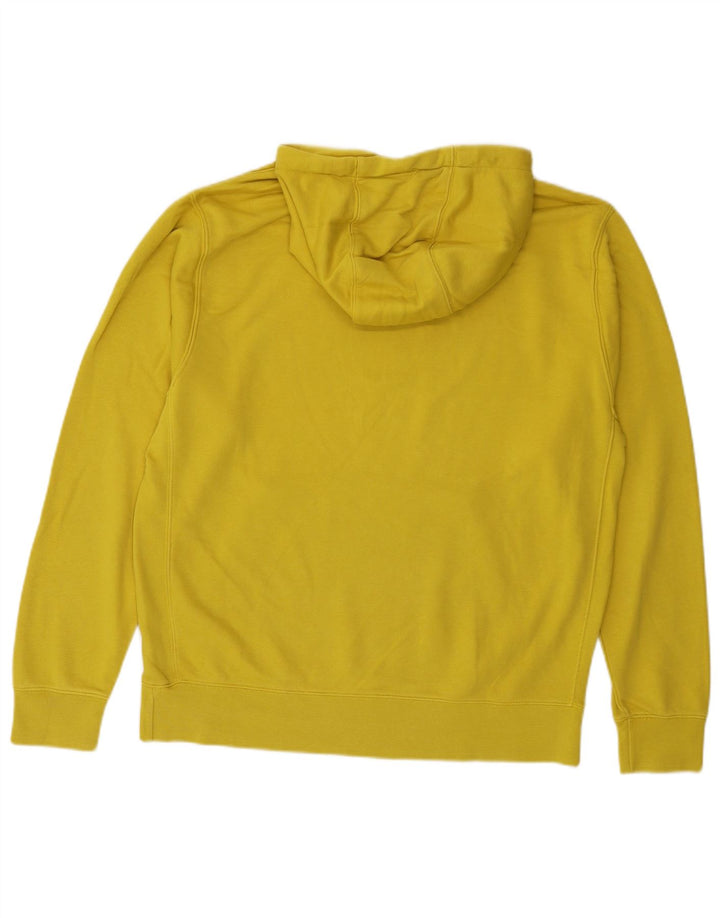 Nike Mens Hoodie Jumper Large Yellow Cotton