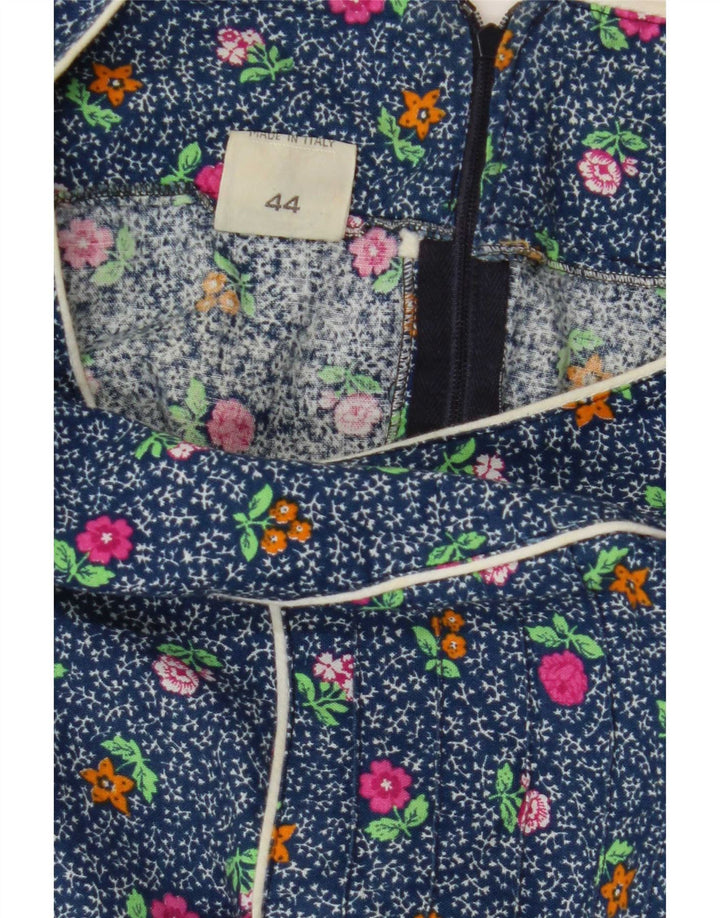 Nuova Moda Womens Maxi Dress IT 44 Medium Blue Floral
