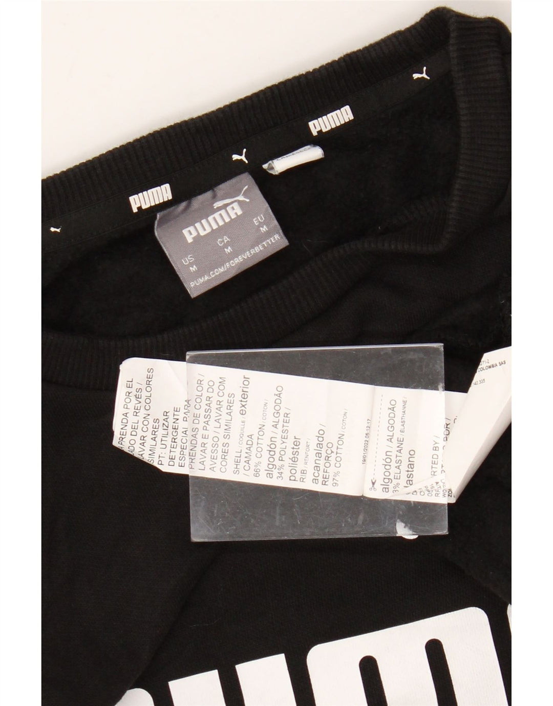 PUMA Mens Graphic Sweatshirt Jumper Medium Black Cotton