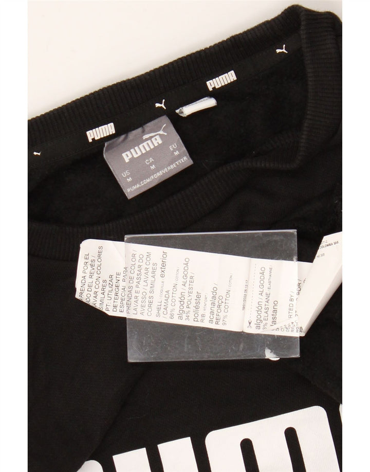 PUMA Mens Graphic Sweatshirt Jumper Medium Black Cotton