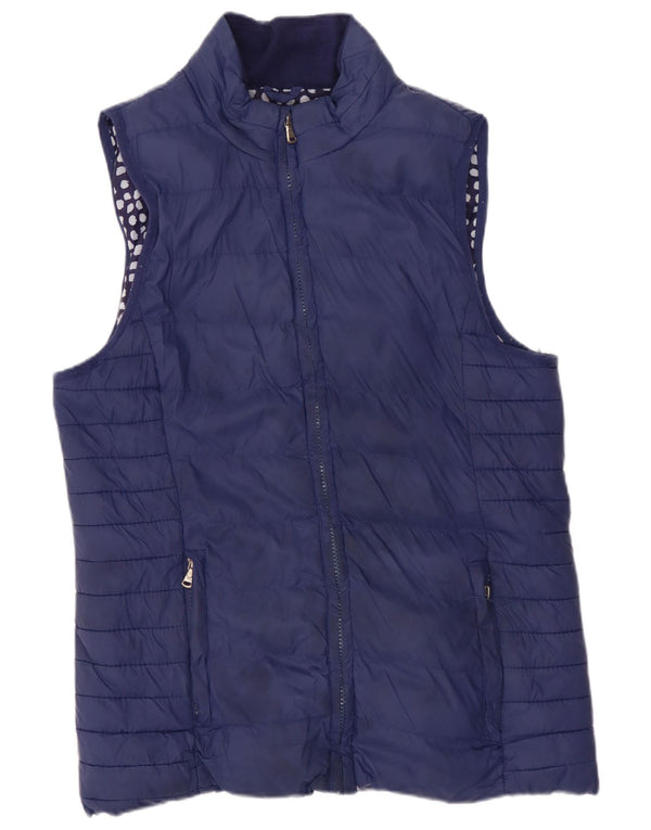 Crew Clothing Womens Padded Gilet UK 10 Small Navy Blue Nylon