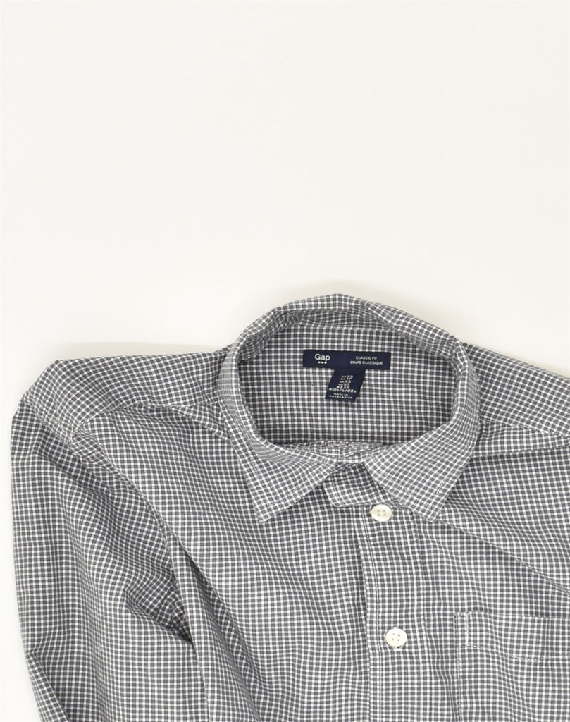 GAP Mens Classic Fit Shirt XS Grey Gingham Cotton | Vintage Gap | Thrift | Second-Hand Gap | Used Clothing | Messina Hembry 