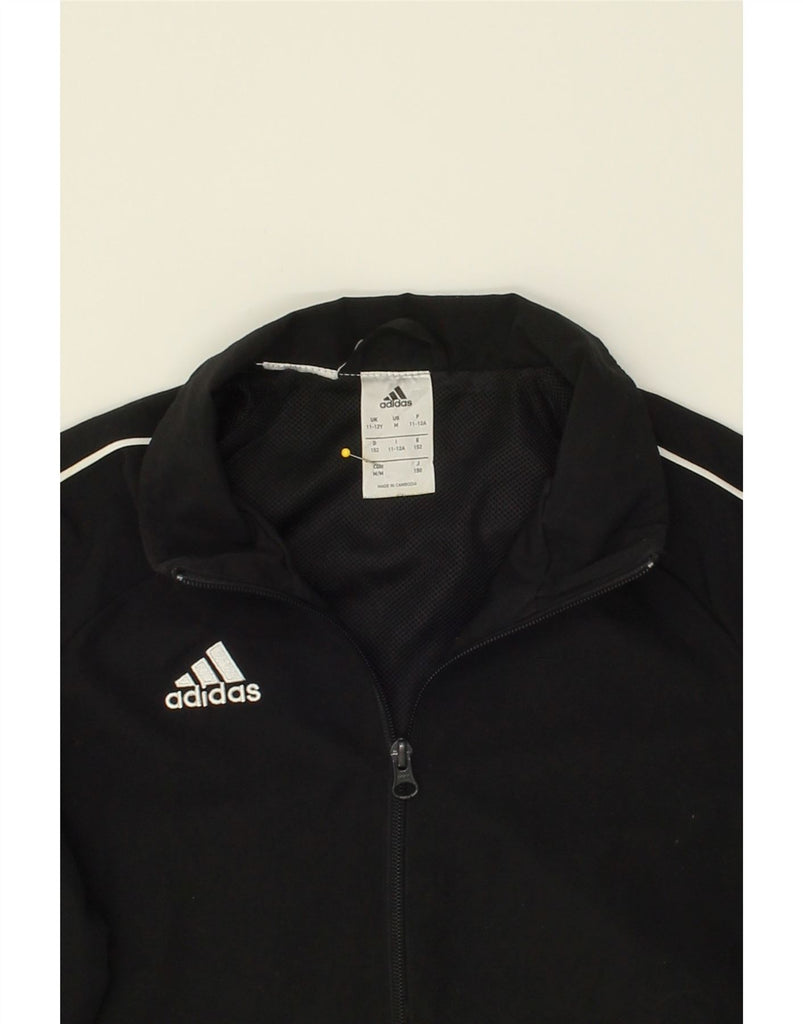 ADIDAS Boys Tracksuit Top Jacket 11-12 Years Black Polyester | Vintage Adidas | Thrift | Second-Hand Adidas | Used Clothing | Messina Hembry 