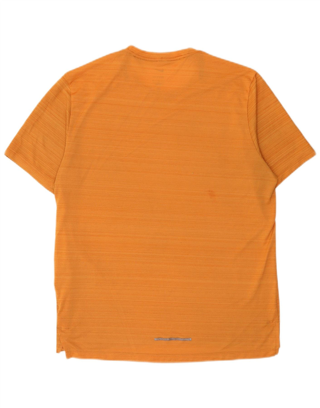 Nike Mens Dri Fit T-Shirt Top Large Orange Pinstripe Polyester