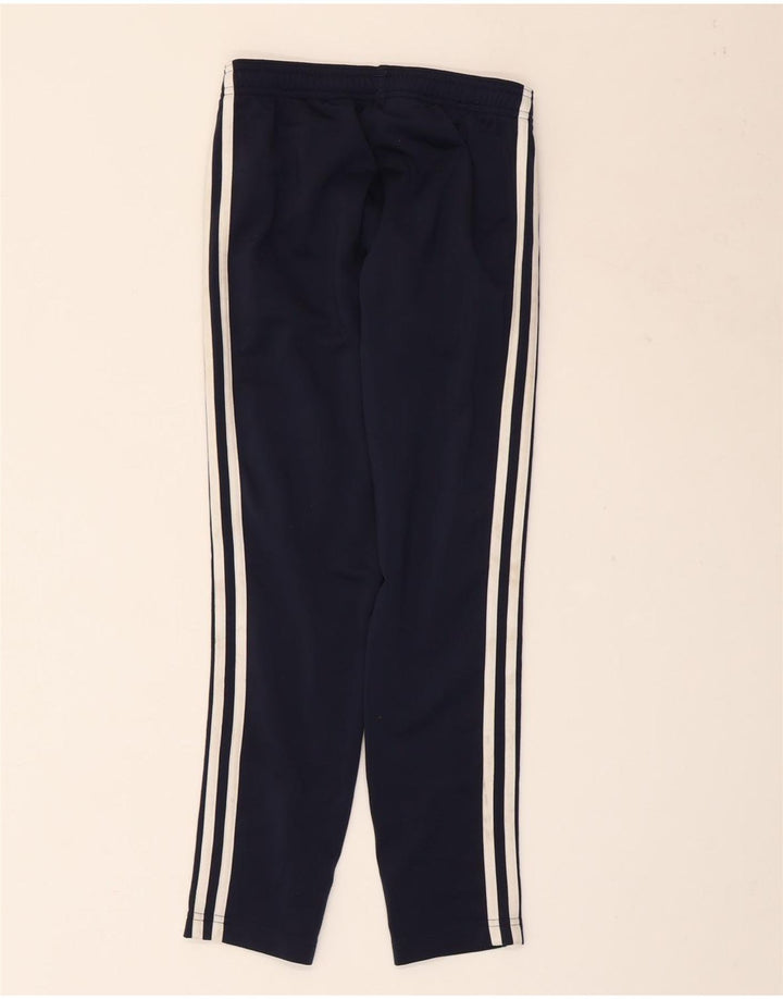 ADIDAS Boys Tracksuit Trousers 9-10 Years Navy Blue Polyester