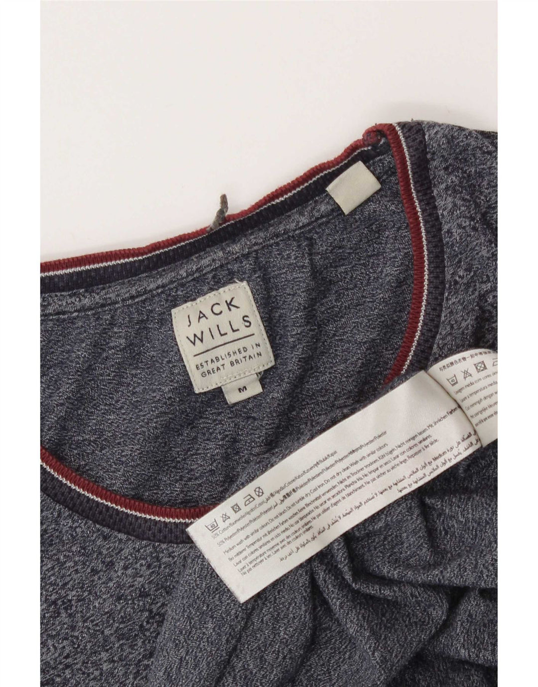 Jack Wills Mens T-Shirt Top Medium Navy Blue Flecked Cotton