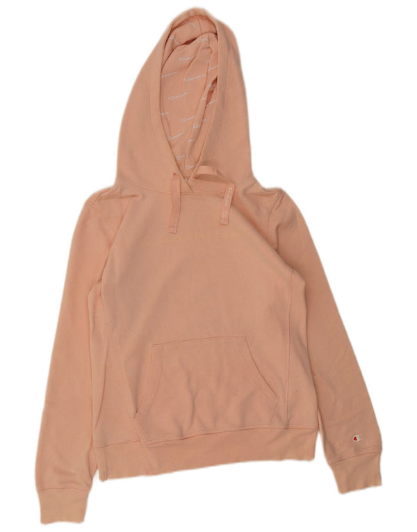 Champion Womens Hoodie Jumper UK 12 Medium Pink