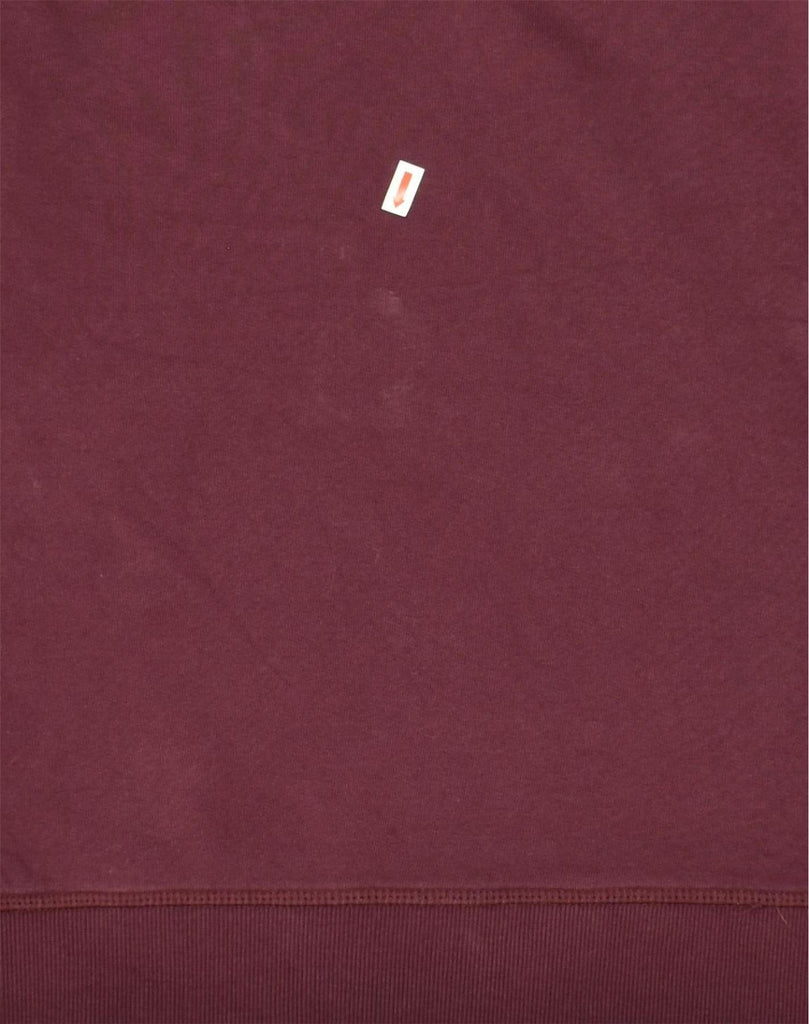 JACK & JONES Mens Graphic Zip Neck Hoodie Jumper Medium Burgundy Cotton | Vintage Jack & Jones | Thrift | Second-Hand Jack & Jones | Used Clothing | Messina Hembry 