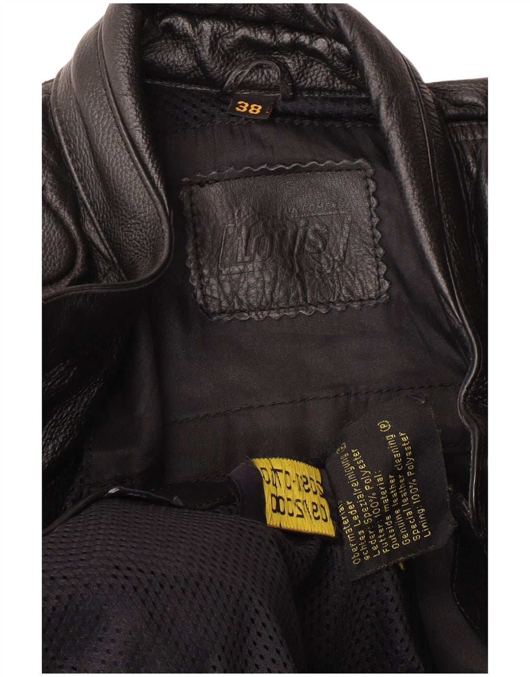 Louis Womens Motorstyle Leather Jacket EU 38 Medium Black Leather