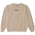 Adidas Womens Graphic Sweatshirt Jumper UK 14 Medium Off White Cotton