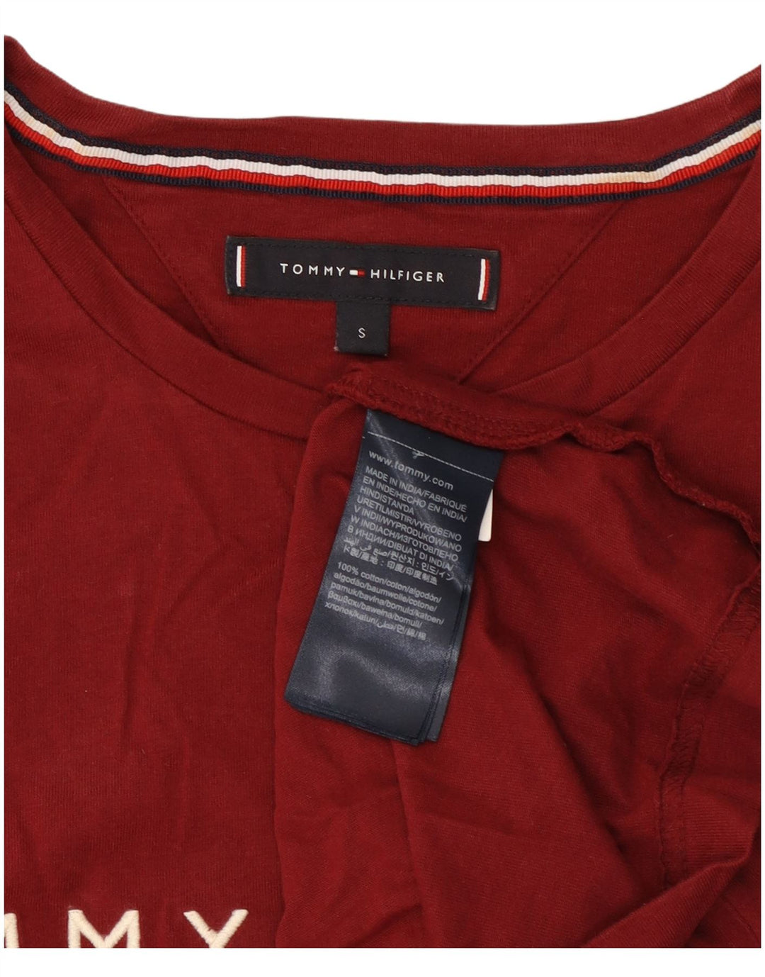 Tommy Hilfiger Mens Graphic T-Shirt Top Small Red Cotton