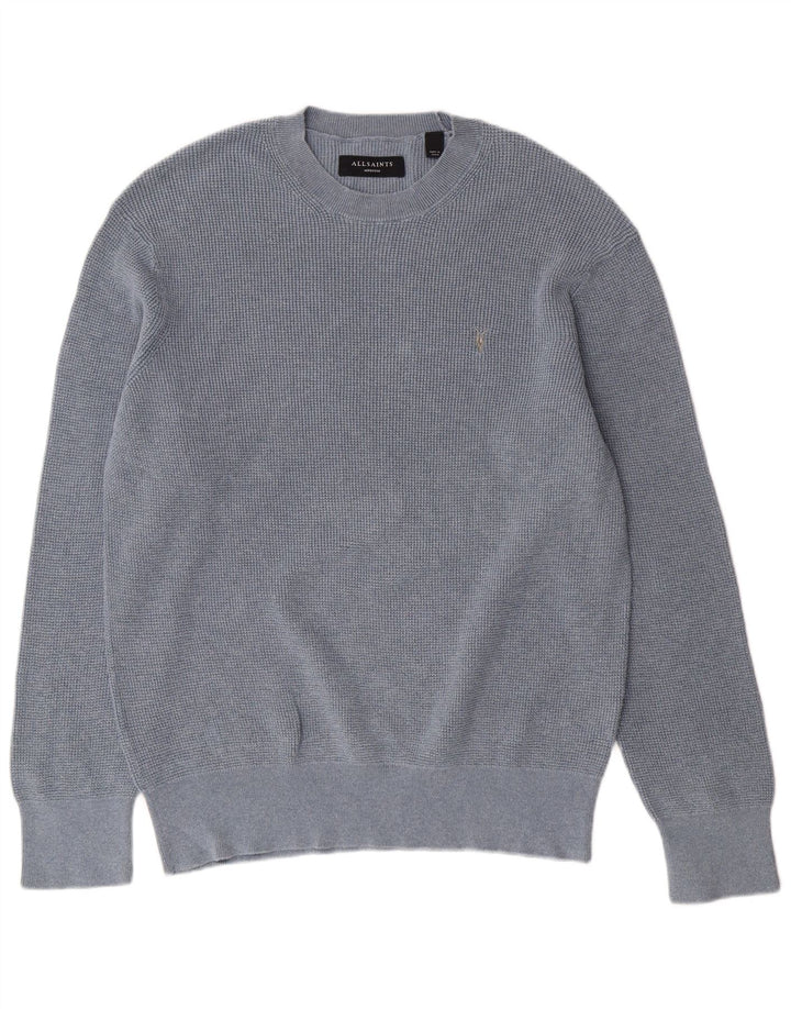 ALL SAINTS Mens Crew Neck Jumper Sweater Medium Blue Cotton