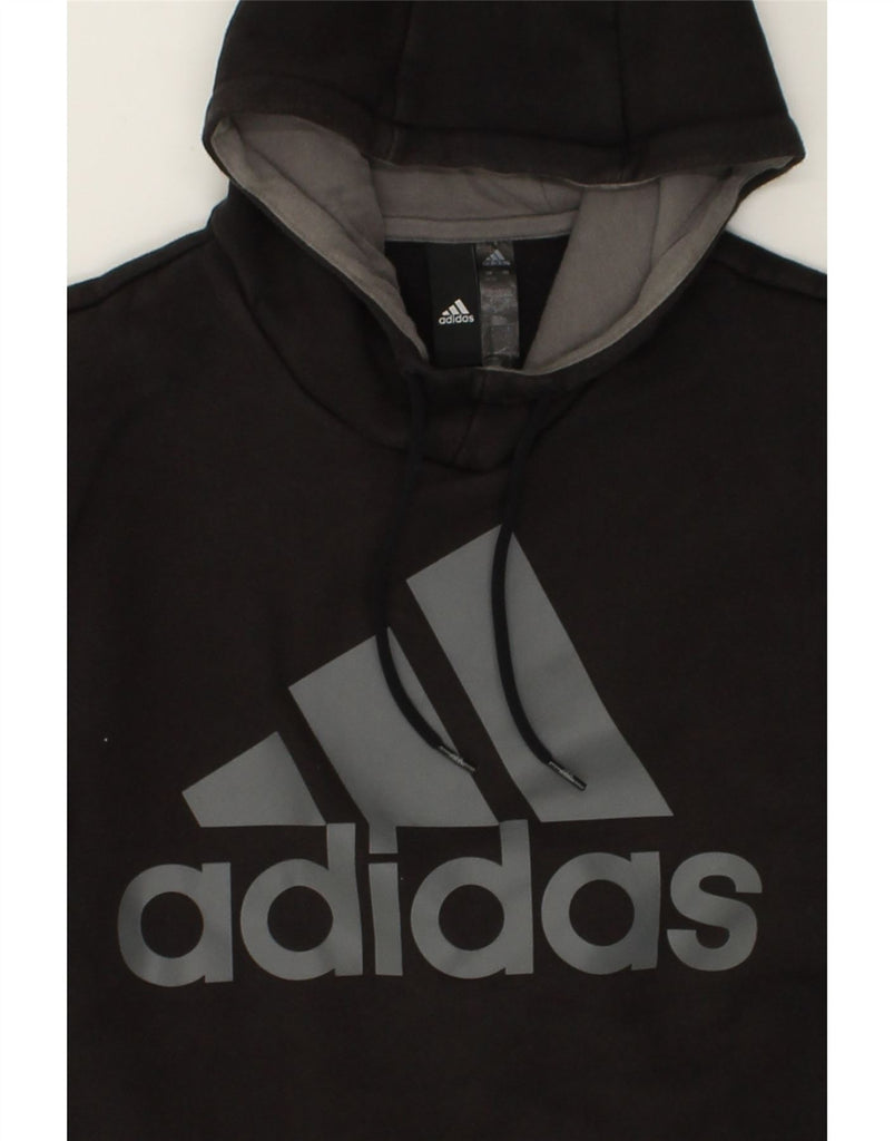ADIDAS Mens Graphic Hoodie Jumper UK 34/36 Small Black Cotton | Vintage Adidas | Thrift | Second-Hand Adidas | Used Clothing | Messina Hembry 