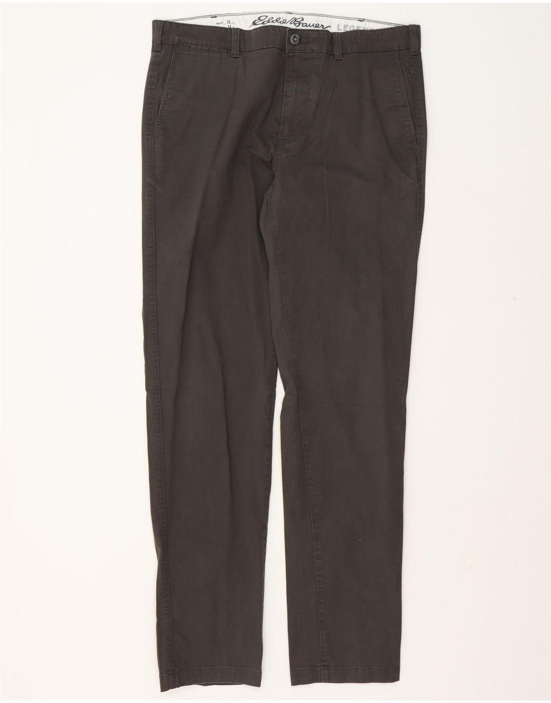 EDDIE BAUER Mens Straight Chino Trousers W36 L34 Grey Cotton