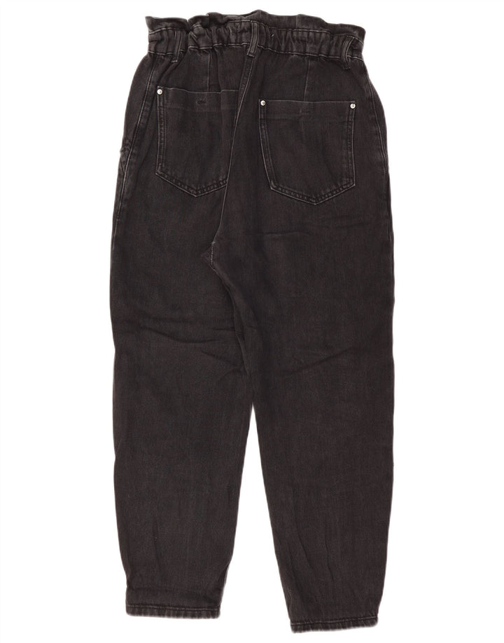 ZARA Womens High Waist Tapered Jeans EU 36 XS W26 L24 Black Cotton