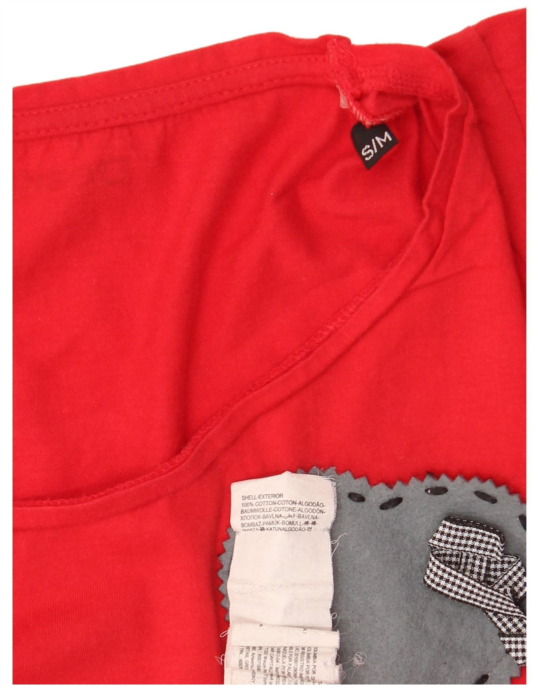 DESIGUAL Womens Graphic T-Shirt Top UK 10 Small Red Cotton