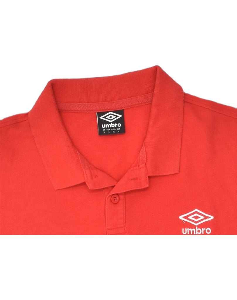 UMBRO Mens Polo Shirt Large Red Cotton | Vintage Umbro | Thrift | Second-Hand Umbro | Used Clothing | Messina Hembry 