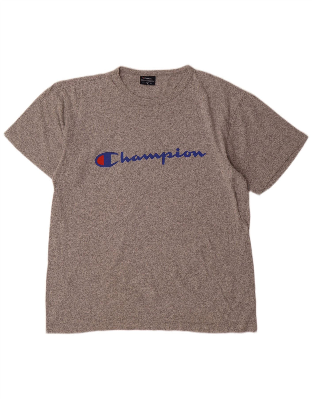 Champion Mens Graphic T-Shirt Top Large Grey Flecked