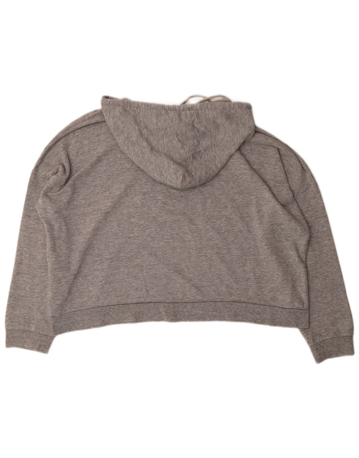 LEVI'S Womens Oversized Crop Graphic Hoodie Jumper UK 18 XL Grey Cotton
