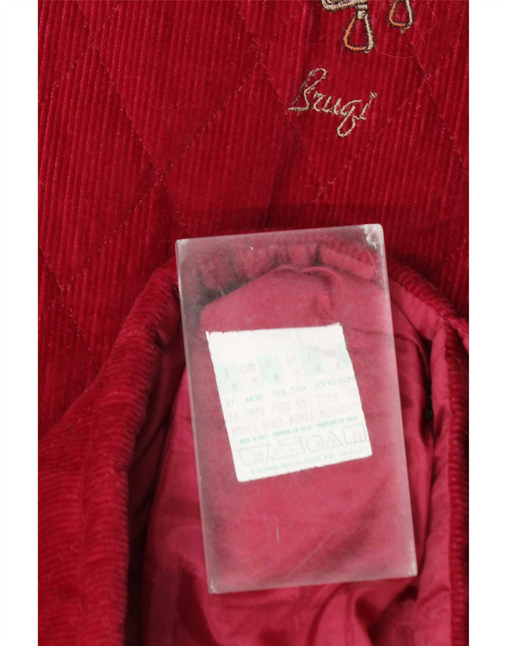 Brugi Mens Corduroy Jacket UK 38 Medium Burgundy Cotton