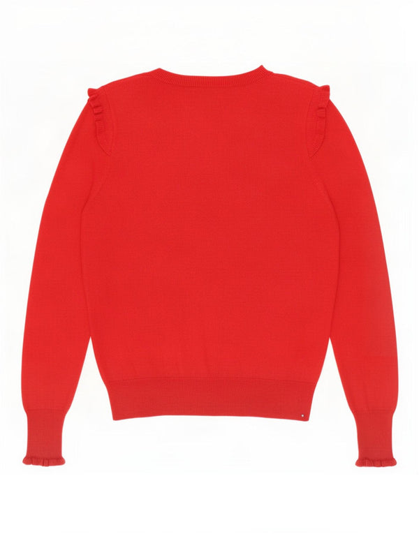 Oasis Womens Boat Neck Jumper Sweater UK 10 Small Red Cotton
