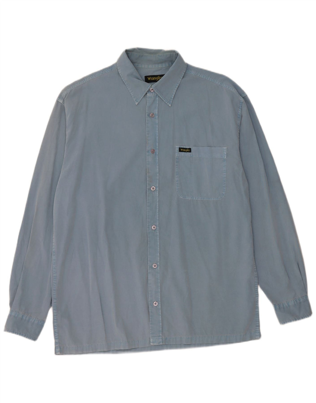 WRANGLER Mens Shirt Large Blue Cotton