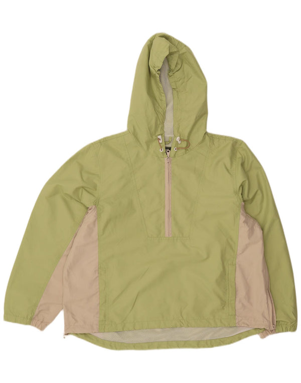 Eddie Bauer Womens Hooded Anorak Jacket UK 18 XL Green Colourblock