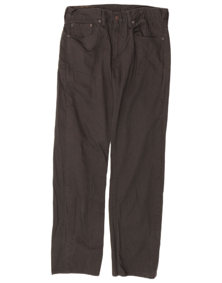 LEVI'S Mens 505 Straight Casual Trousers W32 L32 Grey Cotton