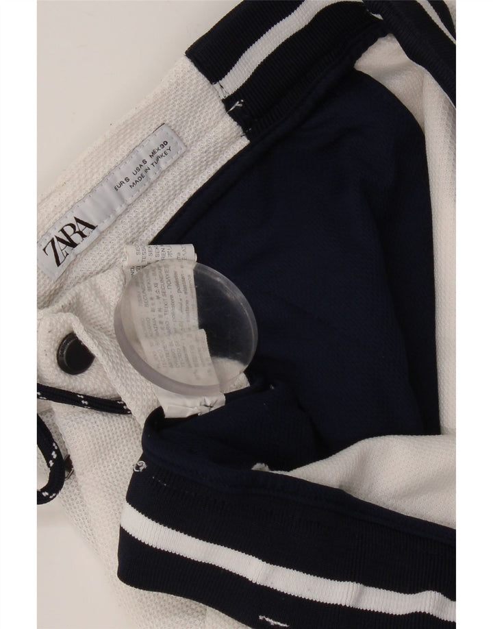 Zara Mens Swimming Shorts Small White Colourblock Polyester