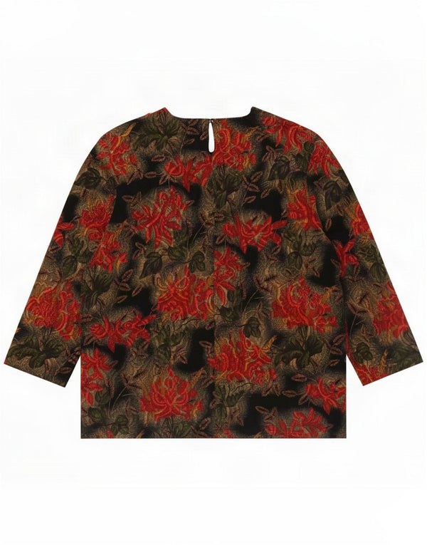 Vintage Womens 3/4 Sleeve Blouse Top UK 16 Large Multicoloured Floral