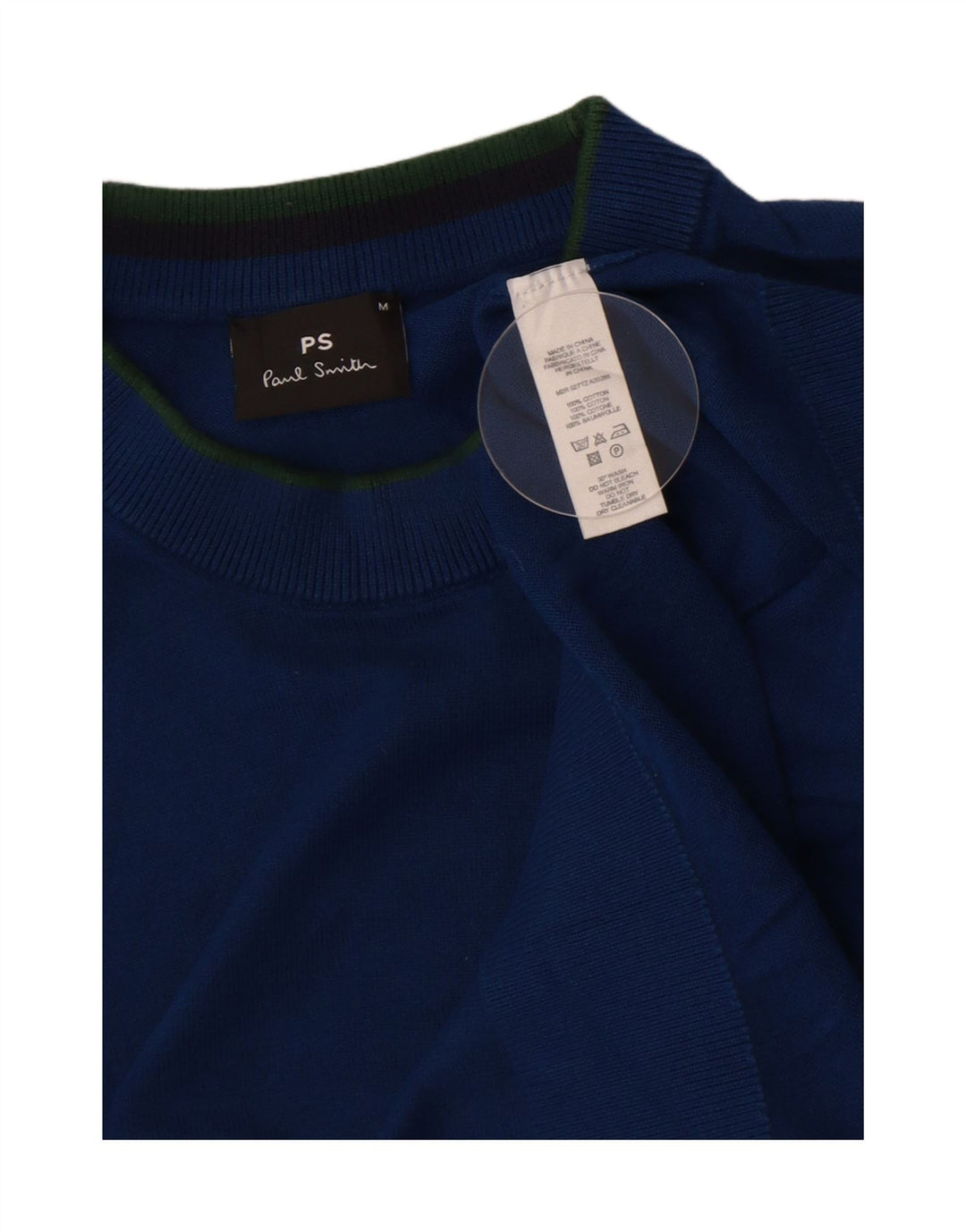 Paul Smith Mens Crew Neck Jumper Sweater Medium Blue Cotton