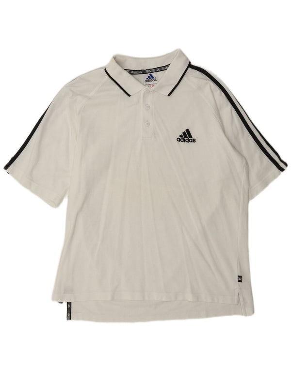 Adidas Mens Polo Shirt UK 44/46 Large White Cotton