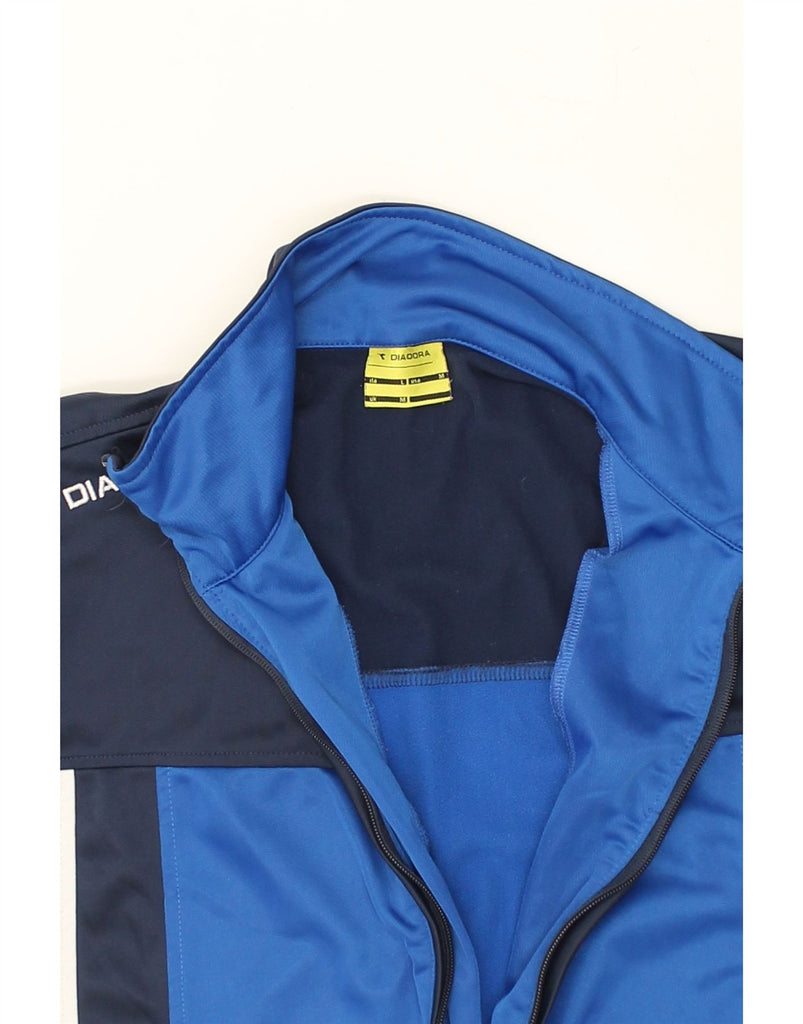 DIADORA Mens Tracksuit Top Jacket Medium Blue Colourblock Polyester | Vintage Diadora | Thrift | Second-Hand Diadora | Used Clothing | Messina Hembry 