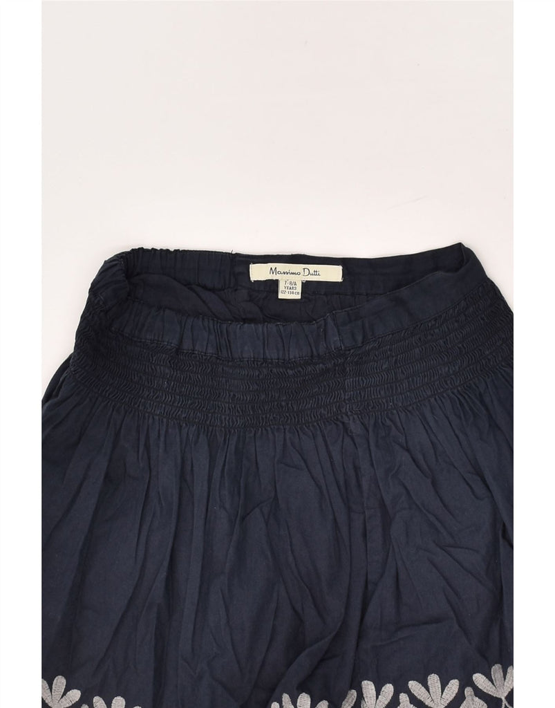 MASSIMO DUTTI Girls Pleated Skirt 7-8 Years W24  Navy Blue Floral | Vintage Massimo Dutti | Thrift | Second-Hand Massimo Dutti | Used Clothing | Messina Hembry 