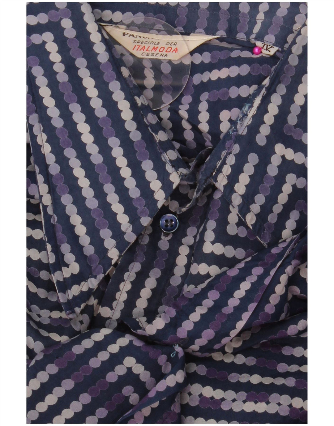 PANCALDI Mens Short Sleeve Shirt XL Blue Geometric