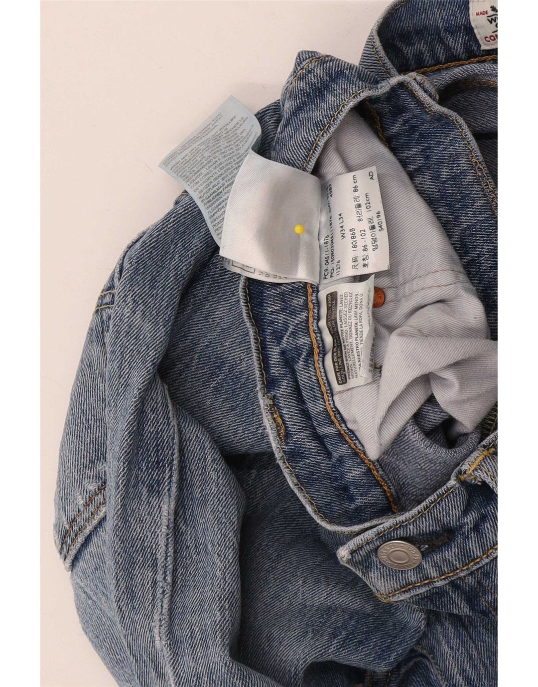 Levi's Mens White Oak Slim Jeans W34 L34 Blue Cotton