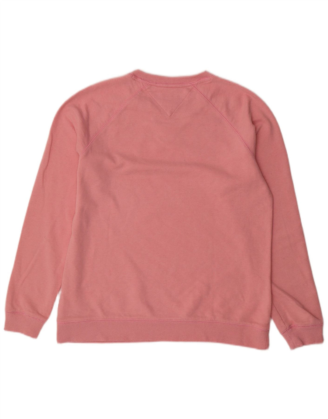 Tommy Hilfiger Womens Oversized Sweatshirt Jumper UK 10 Small Pink Cotton