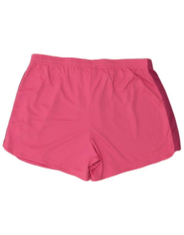 Nike Womens Dri Fit Sport Shorts UK 16 Large Pink Colourblock Polyester