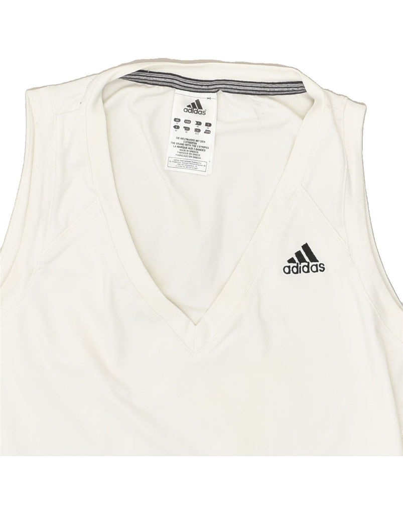 ADIDAS Womens Climalite Vest Top UK 16 Large  White Polyamide | Vintage Adidas | Thrift | Second-Hand Adidas | Used Clothing | Messina Hembry 