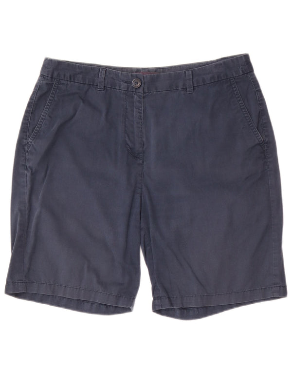 Marks & Spencer Womens Chino Shorts UK 12 Medium W30 Navy Blue Cotton